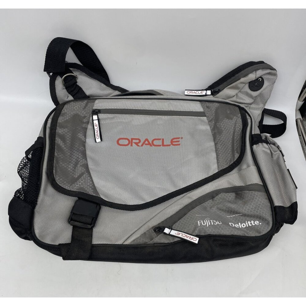 Oracle Open World Laptop Computer Bag Gray Grey Black Shoulder Messenger Canvas